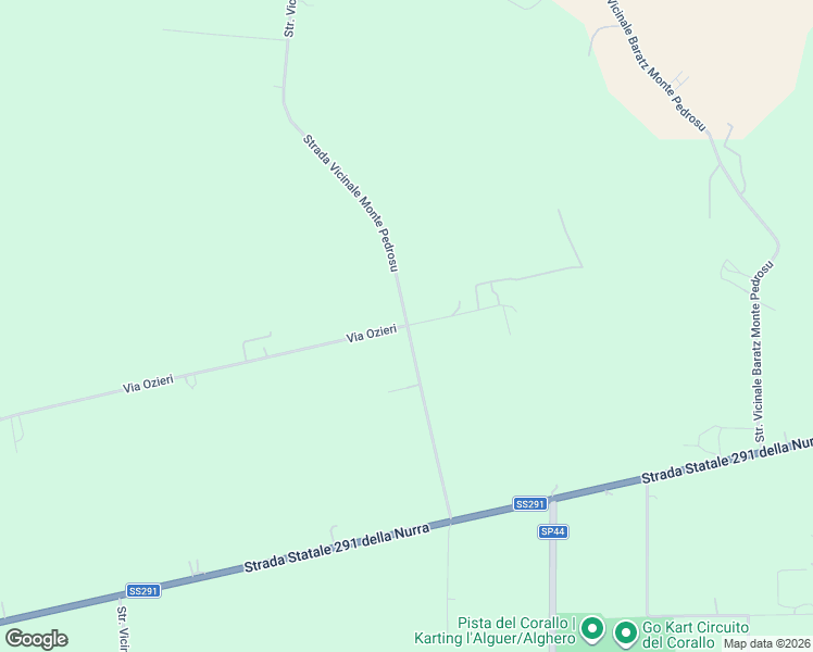 map of restaurants, bars, coffee shops, grocery stores, and more near 54 Via Ozieri in Città metropolitana di Sassari