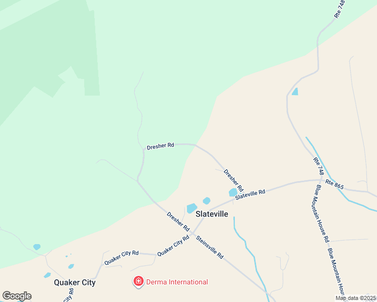 map of restaurants, bars, coffee shops, grocery stores, and more near 7745 Dresher Road in Kempton