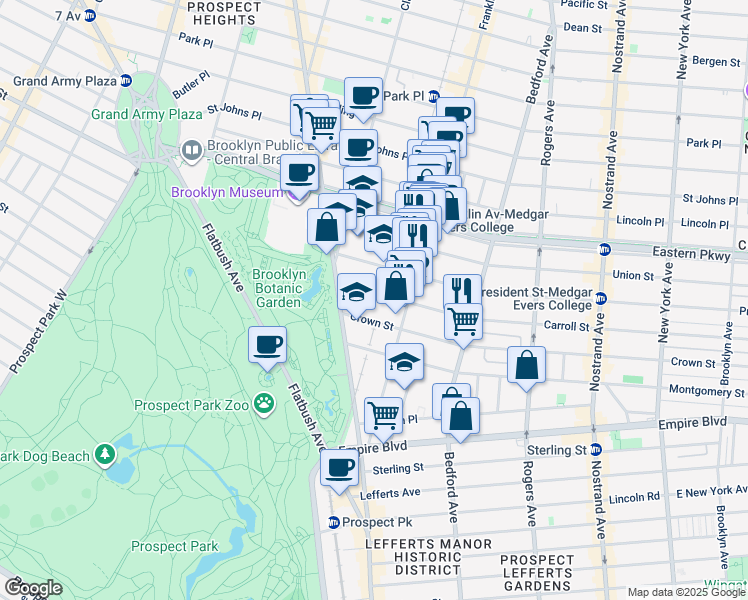 map of restaurants, bars, coffee shops, grocery stores, and more near 93442 Carroll Street in Brooklyn