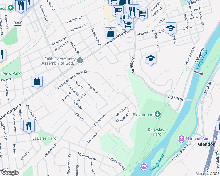 map of restaurants, bars, coffee shops, grocery stores, and more near 2 Pink Rose Lane in Easton