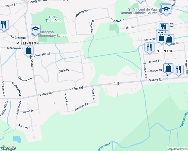 map of restaurants, bars, coffee shops, grocery stores, and more near 27 Stacey Court in Long Hill