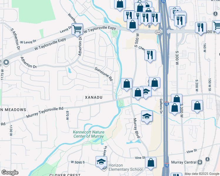 map of restaurants, bars, coffee shops, grocery stores, and more near 4693 Sunstone Road in Taylorsville