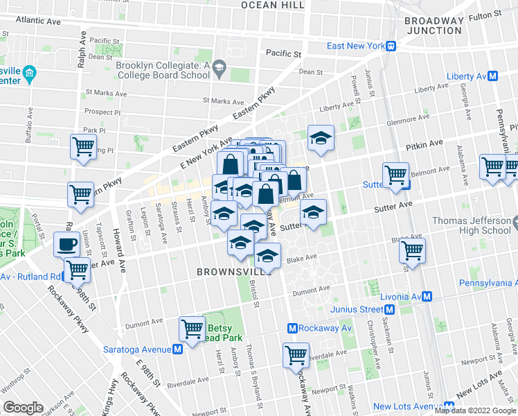 map of restaurants, bars, coffee shops, grocery stores, and more near 155 Chester Street in Brooklyn