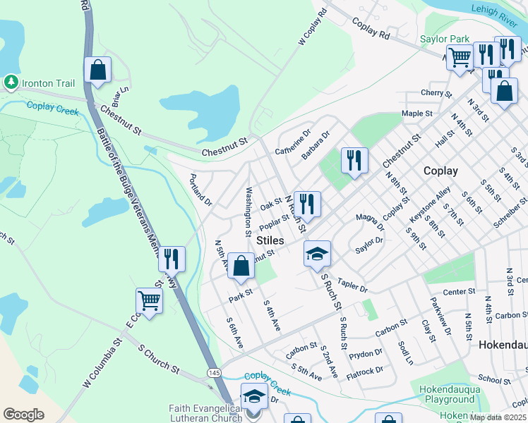 map of restaurants, bars, coffee shops, grocery stores, and more near 3103 North Hobson Street in Stiles
