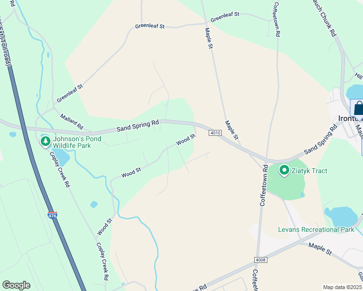 map of restaurants, bars, coffee shops, grocery stores, and more near 3638 Wood Street in Schnecksville