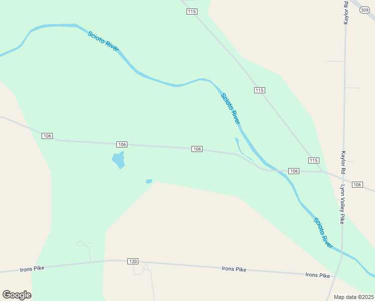 map of restaurants, bars, coffee shops, grocery stores, and more near 10398 County Road 106 in Kenton