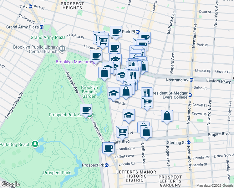 map of restaurants, bars, coffee shops, grocery stores, and more near 93442 Carroll Street in Brooklyn