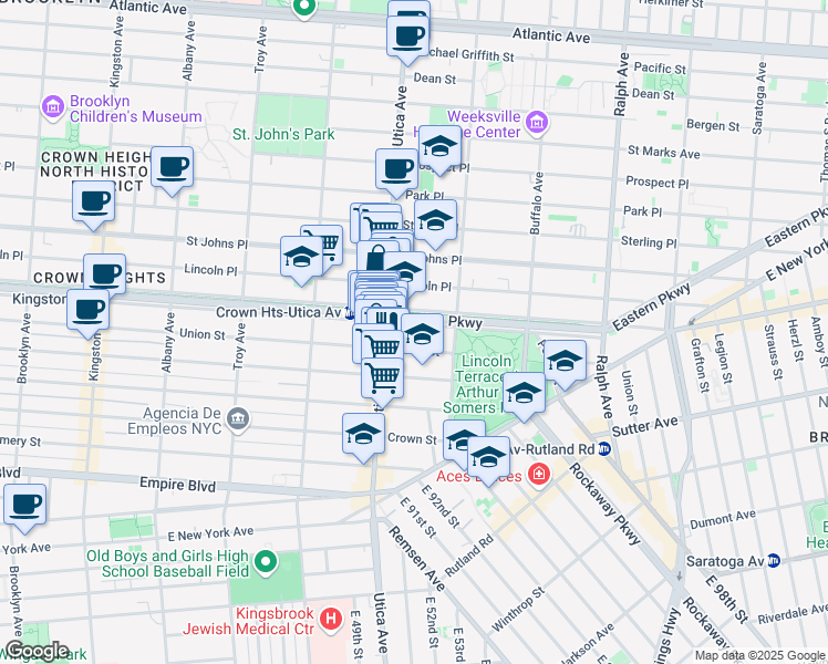 map of restaurants, bars, coffee shops, grocery stores, and more near 1775 Union Street in Brooklyn