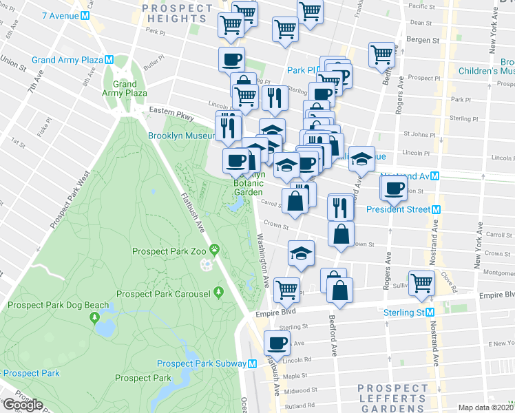 map of restaurants, bars, coffee shops, grocery stores, and more near 901 Mary Pinkett Avenue in Brooklyn