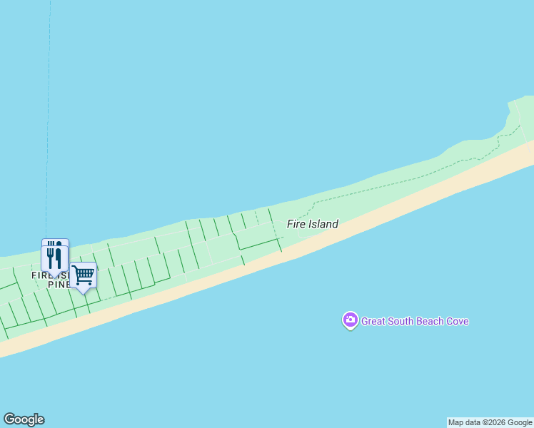 map of restaurants, bars, coffee shops, grocery stores, and more near 527 Fire Island Boulevard in Sayville