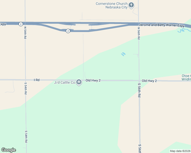 map of restaurants, bars, coffee shops, grocery stores, and more near 5523 I Road in Nebraska City