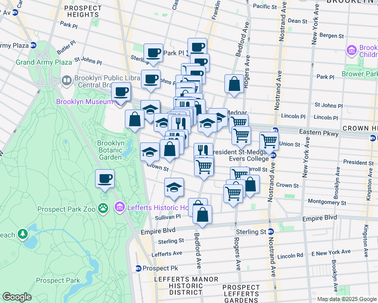 map of restaurants, bars, coffee shops, grocery stores, and more near 991-993 Carroll Street in Brooklyn