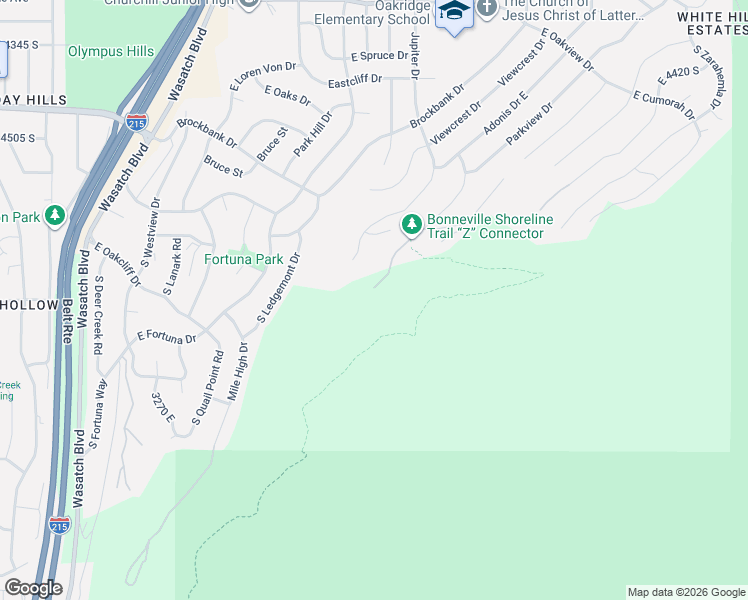map of restaurants, bars, coffee shops, grocery stores, and more near 4621 Jupiter Drive in Salt Lake City
