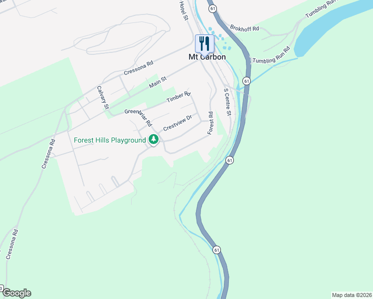 map of restaurants, bars, coffee shops, grocery stores, and more near 28 Martha Lane in Pottsville