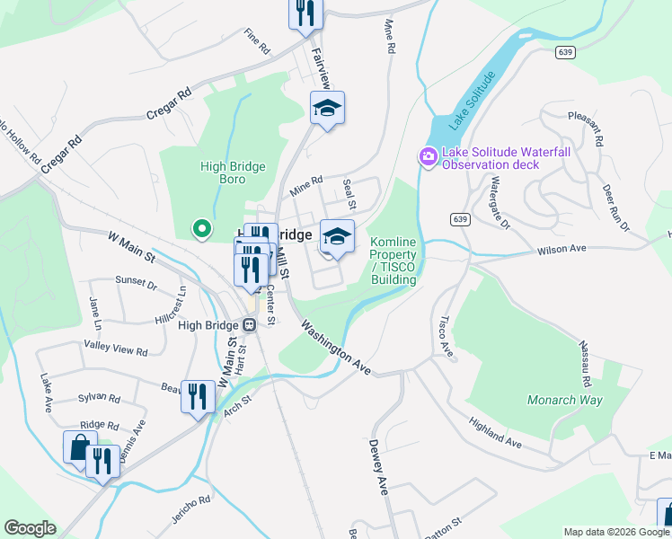 map of restaurants, bars, coffee shops, grocery stores, and more near 52 Thomas Street in High Bridge