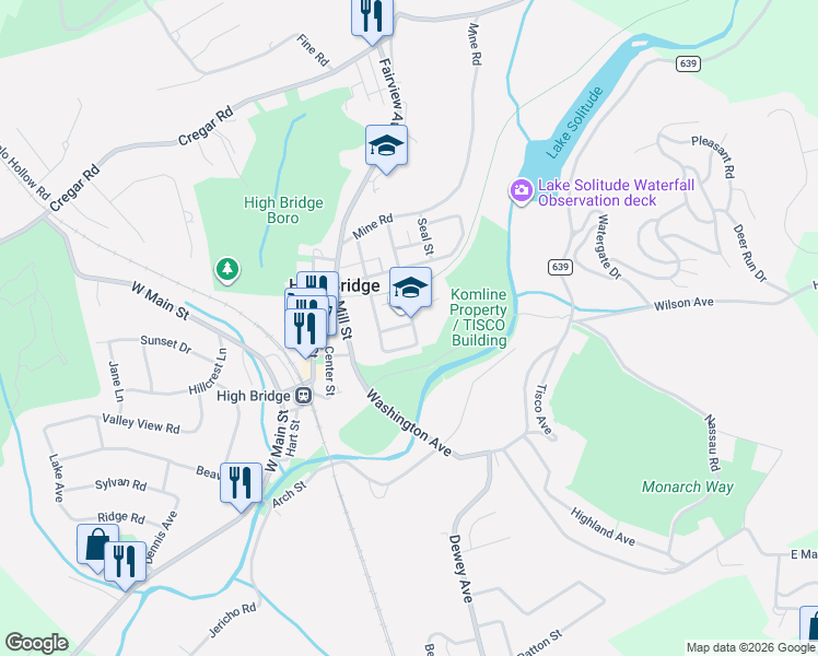 map of restaurants, bars, coffee shops, grocery stores, and more near 52 Thomas Street in High Bridge