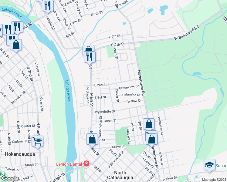 map of restaurants, bars, coffee shops, grocery stores, and more near 120 Lincoln Avenue in Northampton