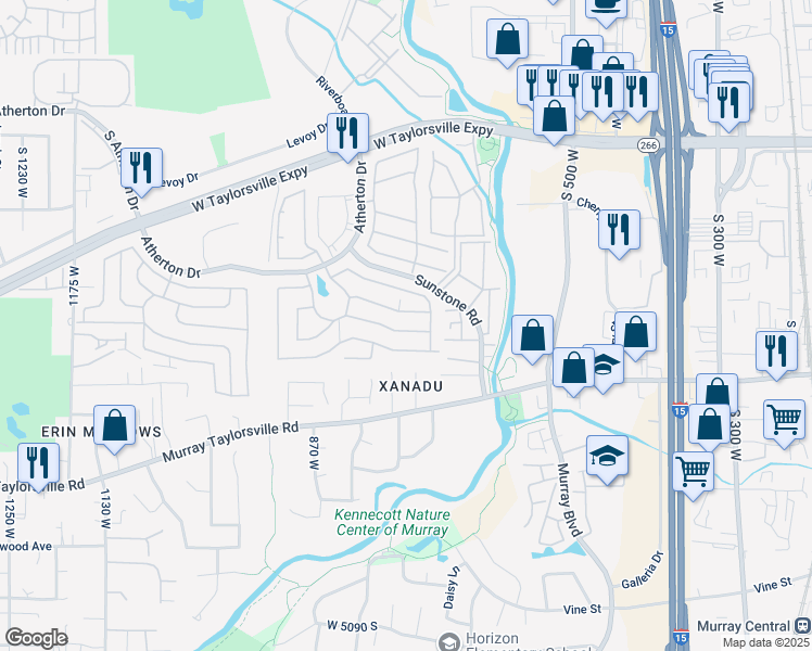 map of restaurants, bars, coffee shops, grocery stores, and more near 750 Little Matterhorn Drive in Taylorsville
