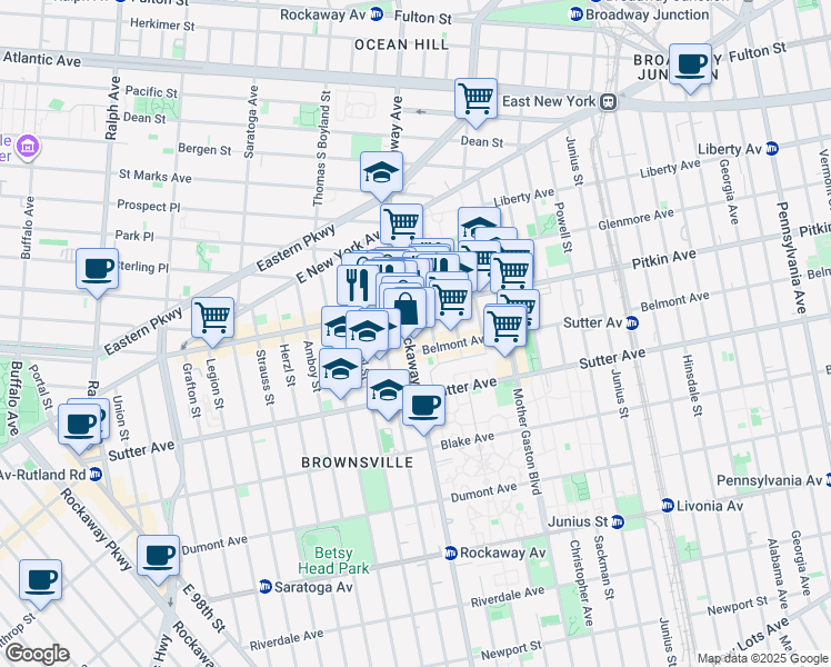 map of restaurants, bars, coffee shops, grocery stores, and more near in Brooklyn
