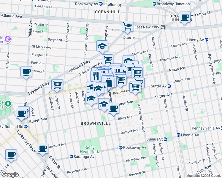 map of restaurants, bars, coffee shops, grocery stores, and more near in Brooklyn