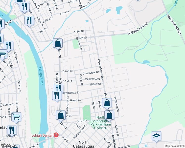 map of restaurants, bars, coffee shops, grocery stores, and more near 509 Greenview Drive in Northampton