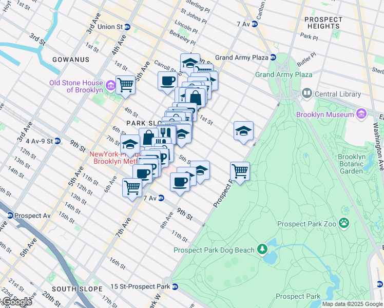 map of restaurants, bars, coffee shops, grocery stores, and more near in Brooklyn