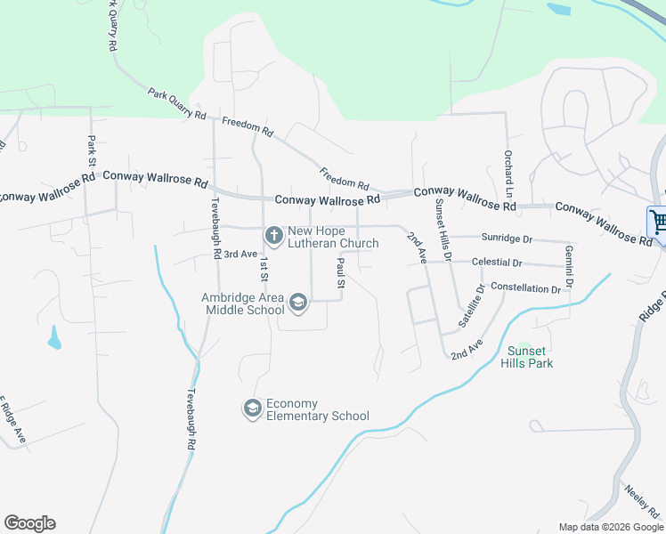 map of restaurants, bars, coffee shops, grocery stores, and more near 110 Paul Street in Freedom