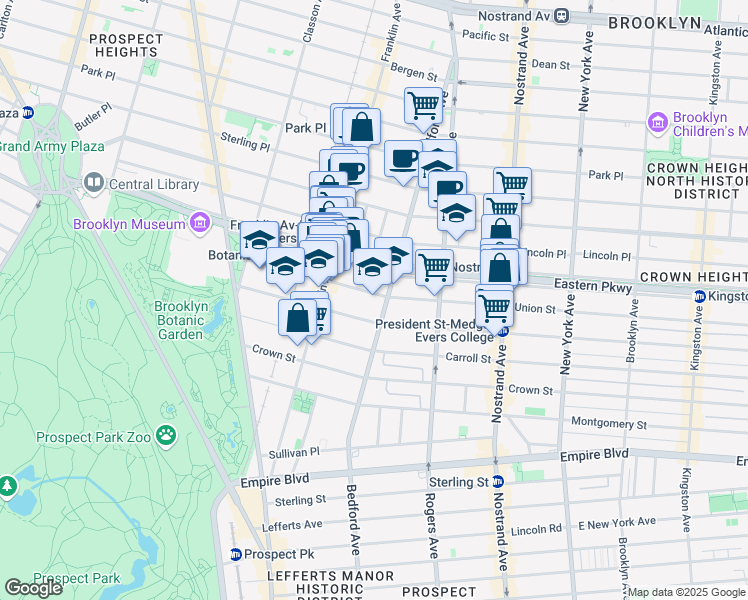 map of restaurants, bars, coffee shops, grocery stores, and more near in Brooklyn