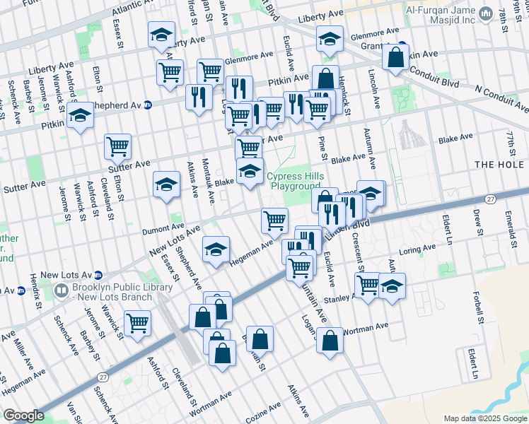 map of restaurants, bars, coffee shops, grocery stores, and more near in Brooklyn
