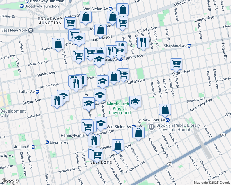 map of restaurants, bars, coffee shops, grocery stores, and more near 399 Bradford Street in Brooklyn