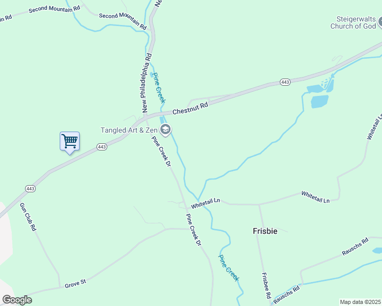 map of restaurants, bars, coffee shops, grocery stores, and more near Pine Creek Drive in Schuylkill County
