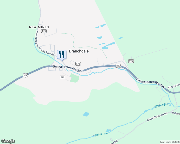 map of restaurants, bars, coffee shops, grocery stores, and more near 152 North State in Branchdale