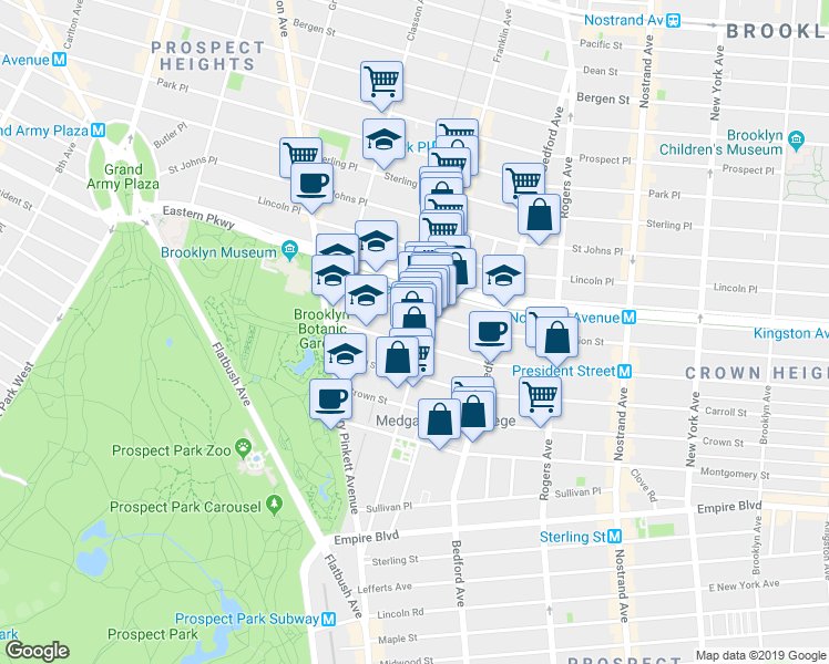 map of restaurants, bars, coffee shops, grocery stores, and more near in Brooklyn