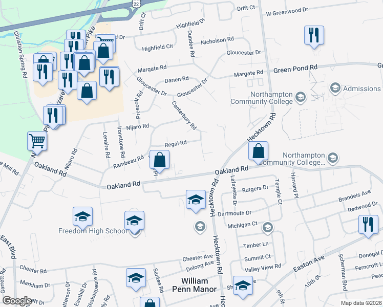 map of restaurants, bars, coffee shops, grocery stores, and more near in Bethlehem