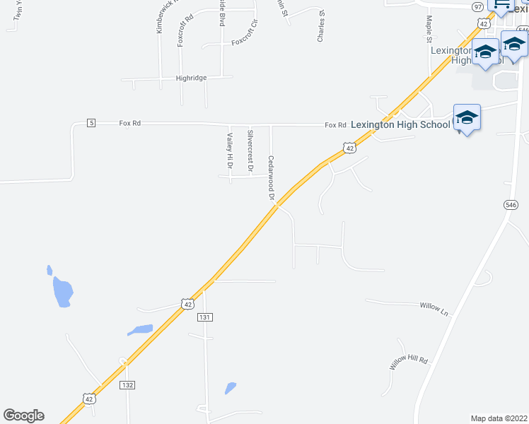 map of restaurants, bars, coffee shops, grocery stores, and more near 500 Delaware Avenue in Mansfield