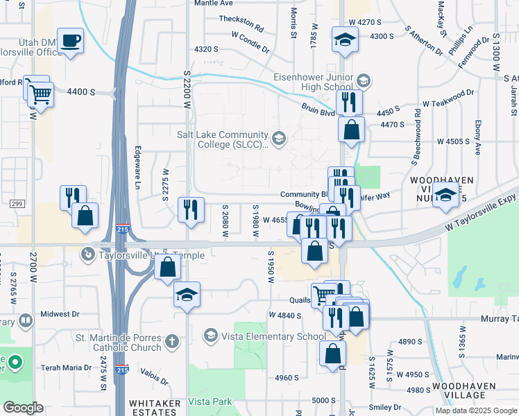 map of restaurants, bars, coffee shops, grocery stores, and more near 4631 South 1980 West in Salt Lake City