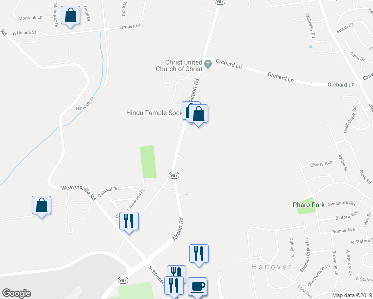 map of restaurants, bars, coffee shops, grocery stores, and more near 4030 Airport Road in Allentown