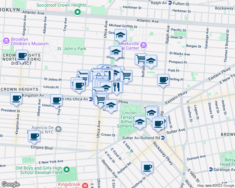 map of restaurants, bars, coffee shops, grocery stores, and more near in Brooklyn