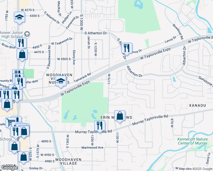 map of restaurants, bars, coffee shops, grocery stores, and more near 4626 1175 West in Taylorsville