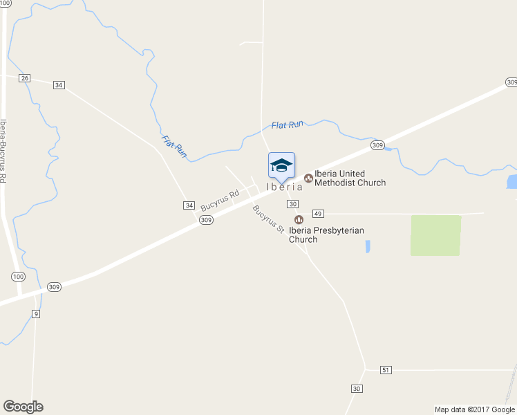 map of restaurants, bars, coffee shops, grocery stores, and more near 8575 Bucyrus Road in Galion