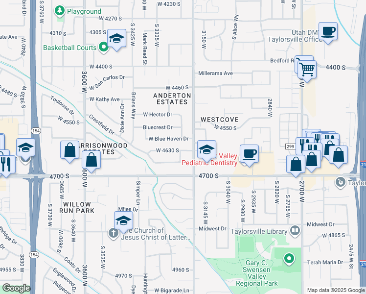 map of restaurants, bars, coffee shops, grocery stores, and more near 3238 West 4630 South in West Valley City
