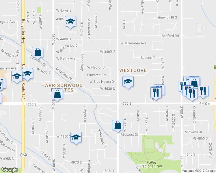 map of restaurants, bars, coffee shops, grocery stores, and more near 3262 West 4630 South in West Valley City