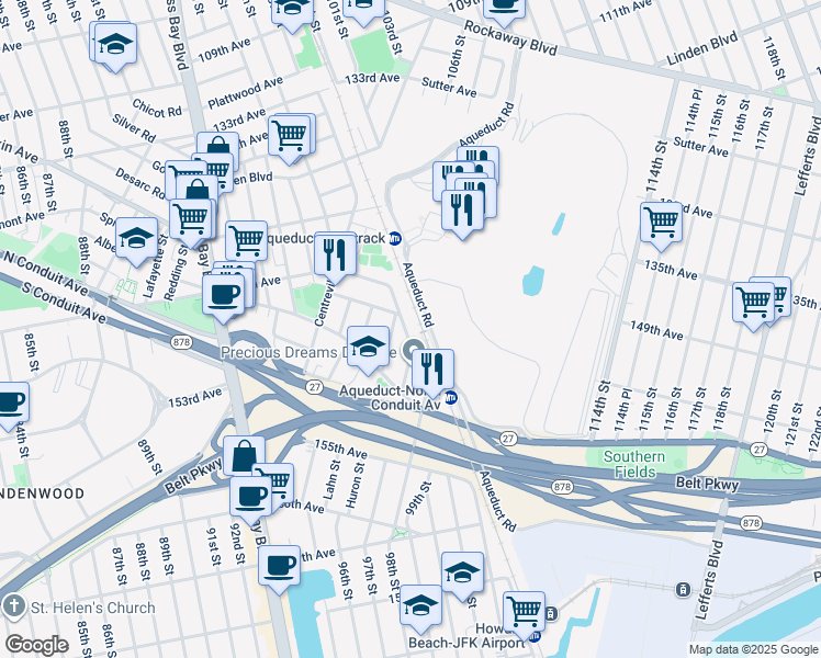 map of restaurants, bars, coffee shops, grocery stores, and more near in Queens