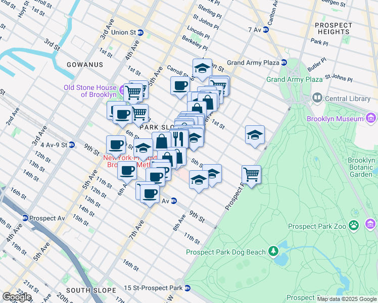 map of restaurants, bars, coffee shops, grocery stores, and more near in Brooklyn