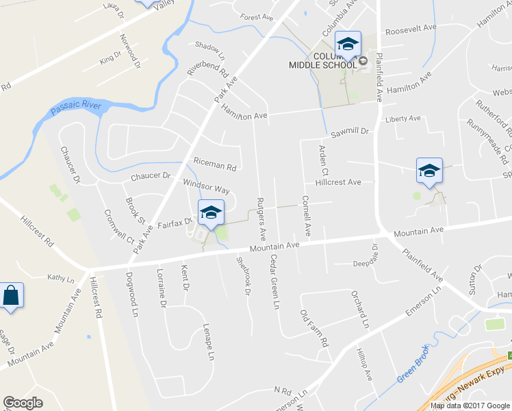 map of restaurants, bars, coffee shops, grocery stores, and more near 167 Rutgers Avenue in Berkeley Heights