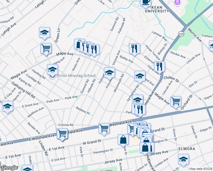 map of restaurants, bars, coffee shops, grocery stores, and more near 828 Livingston Road in Elizabeth