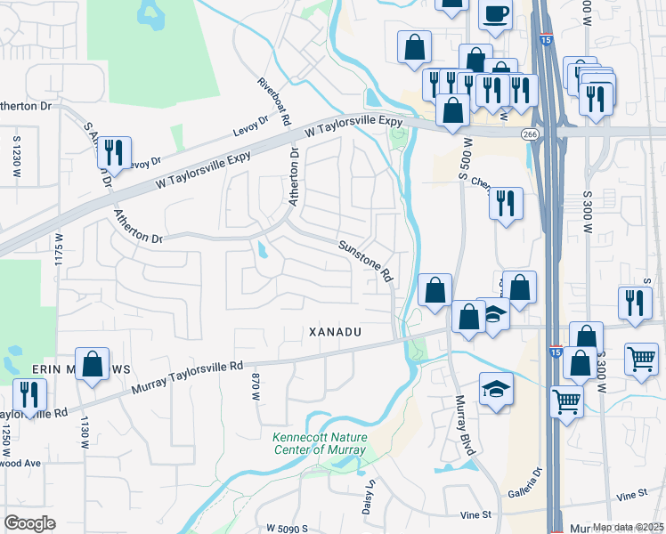 map of restaurants, bars, coffee shops, grocery stores, and more near 750 Little Matterhorn Drive in Taylorsville