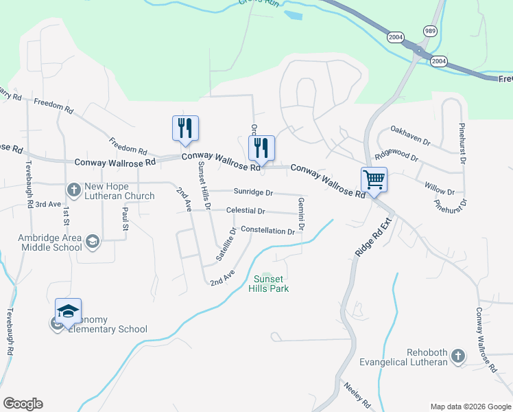 map of restaurants, bars, coffee shops, grocery stores, and more near 275 Celestial Dr in Freedom