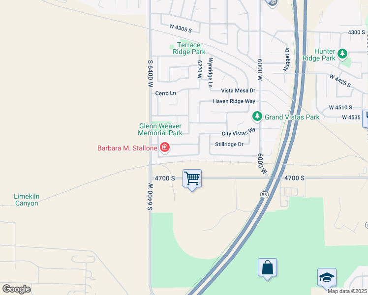 map of restaurants, bars, coffee shops, grocery stores, and more near 6277 Anders Ridge Way in West Valley City