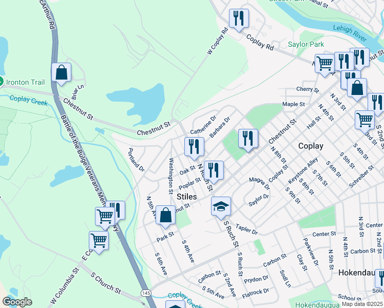 map of restaurants, bars, coffee shops, grocery stores, and more near 3224 North Ruch Street in Stiles